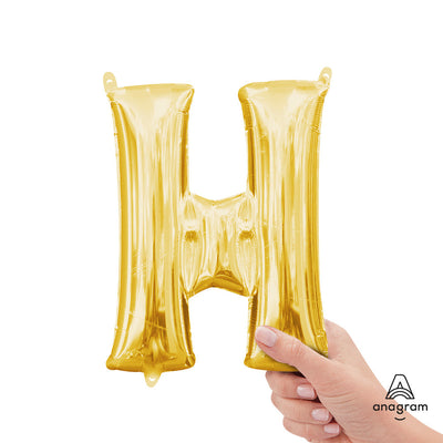 Anagram 16 inch LETTER H - ANAGRAM - GOLD (AIR-FILL ONLY) Foil Balloon 33027-11-A-P