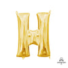 Anagram 16 inch LETTER H - ANAGRAM - GOLD (AIR-FILL ONLY) Foil Balloon 33027-11-A-P