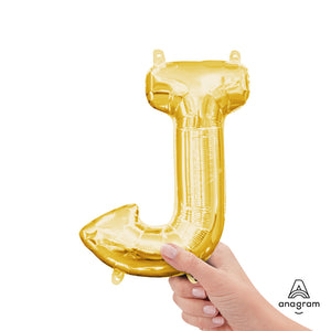 Anagram 16 inch LETTER J - ANAGRAM - GOLD (AIR-FILL ONLY) Foil Balloon 33031-11-A-P