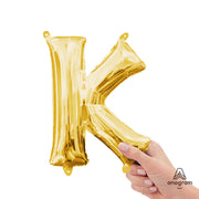 Anagram 16 inch LETTER K - ANAGRAM - GOLD (AIR-FILL ONLY) Foil Balloon 33033-11-A-P