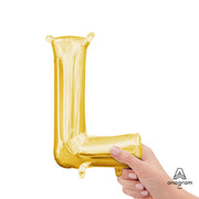Anagram 16 inch LETTER L - ANAGRAM - GOLD (AIR-FILL ONLY) Foil Balloon 33035-11-A-P