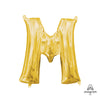 Anagram 16 inch LETTER M - ANAGRAM - GOLD (AIR-FILL ONLY) Foil Balloon 33037-11-A-P