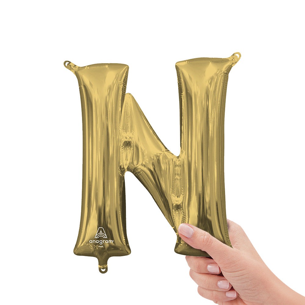 Anagram 16 inch LETTER N - ANAGRAM - WHITE GOLD (AIR-FILL ONLY) Foil Balloon 44677-11-A-P