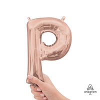 Anagram 16 inch LETTER P - ANAGRAM - ROSE GOLD (AIR-FILL ONLY) Foil Balloon 37467-11-A-P