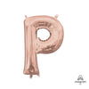 Anagram 16 inch LETTER P - ANAGRAM - ROSE GOLD (AIR-FILL ONLY) Foil Balloon 37467-11-A-P