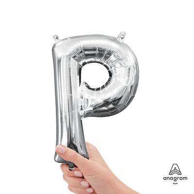 Anagram 16 inch LETTER P - ANAGRAM - SILVER (AIR-FILL ONLY) Foil Balloon 33042-11-A-P