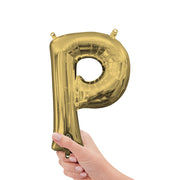 Anagram 16 inch LETTER P - ANAGRAM - WHITE GOLD (AIR-FILL ONLY) Foil Balloon 44603-11-A-P