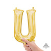 Anagram 16 inch LETTER U - ANAGRAM - GOLD (AIR-FILL ONLY) Foil Balloon 33053-11-A-P