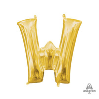 Anagram 16 inch LETTER W - ANAGRAM - GOLD (AIR-FILL ONLY) Foil Balloon 33057-11-A-P