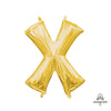 Anagram 16 inch LETTER X - ANAGRAM - GOLD (AIR-FILL ONLY) Foil Balloon 33059-11-A-P