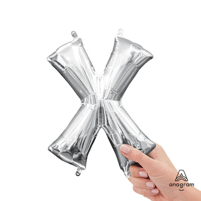 Anagram 16 inch LETTER X - ANAGRAM - SILVER (AIR-FILL ONLY) Foil Balloon 33058-11-A-P