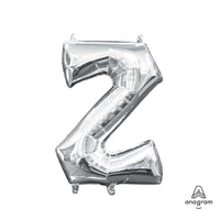 Anagram 16 inch LETTER Z - ANAGRAM - SILVER (AIR-FILL ONLY) Foil Balloon 33062-11-A-P