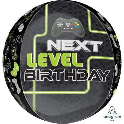 Anagram 16 inch LEVEL UP BIRTHDAY ORBZ Foil Balloon 41107-01-A-P