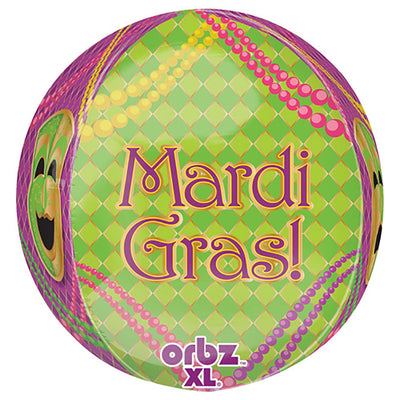 Anagram 16 inch MARDI GRAS PARTY ORBZ Foil Balloon 29986-01-A-P