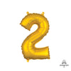 Anagram 16 inch NUMBER 2 - ANAGRAM - GOLD (AIR-FILL ONLY) Foil Balloon 33079-11-A-P
