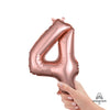 Anagram 16 inch NUMBER 4 - ANAGRAM - ROSE GOLD (AIR-FILL ONLY) Foil Balloon 37489-11-A-P