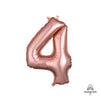 Anagram 16 inch NUMBER 4 - ANAGRAM - ROSE GOLD (AIR-FILL ONLY) Foil Balloon 37489-11-A-P
