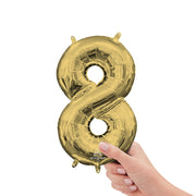Anagram 16 inch NUMBER 8 - ANAGRAM - WHITE GOLD (AIR-FILL ONLY) Foil Balloon 44668-11-A-P