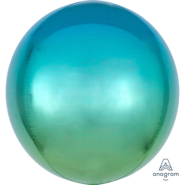 Anagram 16 inch OMBRE ORBZ - BLUE & GREEN Foil Balloon 39849-01-A-P
