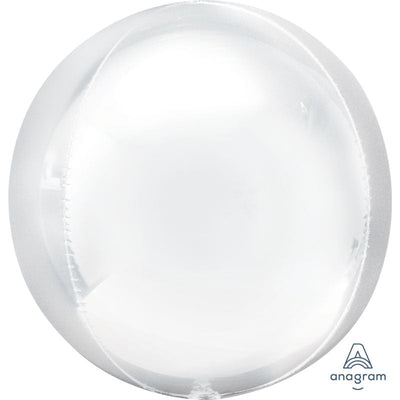 Anagram 16 inch ORBZ - WHITE Foil Balloon 40307-01-A-P