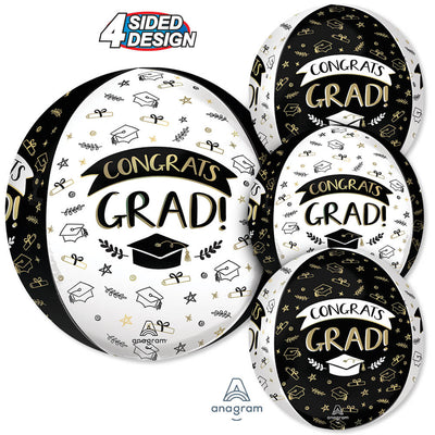Anagram 16 inch SKETCHED GRAD ICONS ORBZ Foil Balloon 45491-01-A-P