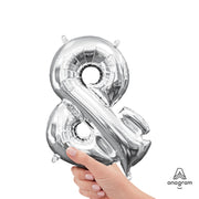 Anagram 16 inch SYMBOL & - ANAGRAM - SILVER (AIR-FILL ONLY) Foil Balloon 33068-01-A-P