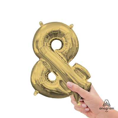 Anagram 16 inch SYMBOL & - ANAGRAM - WHITE GOLD (AIR-FILL ONLY) Foil Balloon 44769-11-A-P