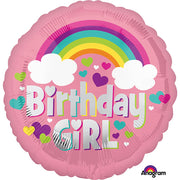 Anagram 17 inch BIRTHDAY GIRL RAINBOW FUN Foil Balloon 35571-02-A-U