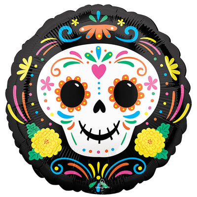 Anagram 17 inch DAY OF THE DEAD SKULL Foil Balloon 43166-02-A-U