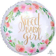 Anagram 17 inch FLORAL BABY GIRL Foil Balloon 38515-02-A-U