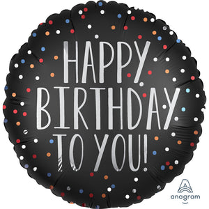 Anagram 17 inch HAPPY BIRTHDAY TO YOU SATIN DOTS Foil Balloon 39062-02-A-U