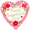 Anagram 17 inch HAPPY VALENTINE'S DAY FLORAL Foil Balloon 45106-02-A-U