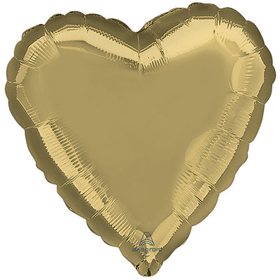 Anagram 17 inch HEART - WHITE GOLD Foil Balloon 43199-02-A-U