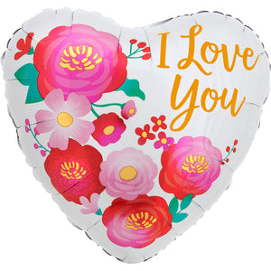 Anagram 17 inch LOVE YOU OMBRE FLOWERS Foil Balloon 42259-02-A-U