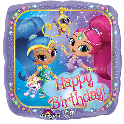 Anagram 17 inch SHIMMER AND SHINE HAPPY BIRTHDAY Foil Balloon 33941-02-A-U