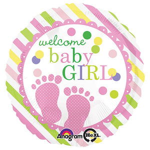 Anagram 18 inch BABY FEET GIRL Foil Balloon 32177-01-A-P