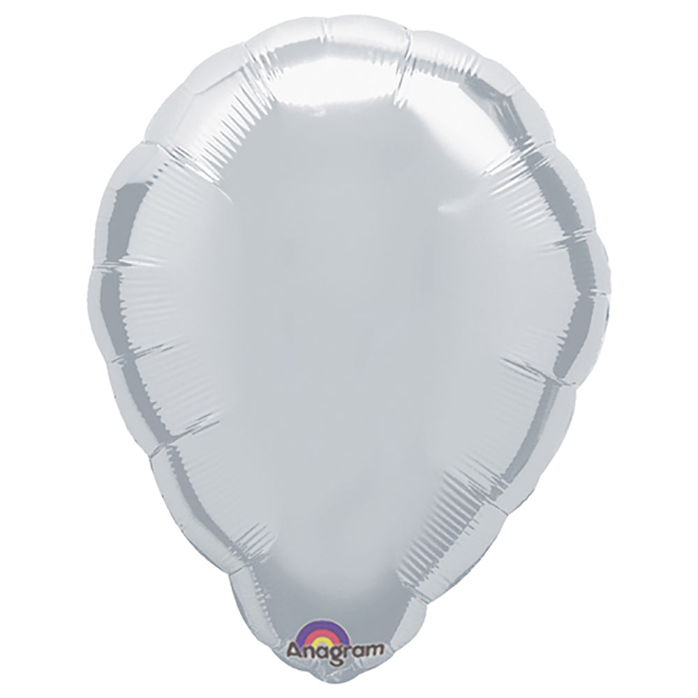 Anagram 18 inch BALLOON SHAPE - METALLIC SILVER Foil Balloon 08854-02-A-U