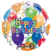 Anagram 18 inch BALLOONS N STARS HAPPY BIRTHDAY Foil Balloon 15981-01-A-P