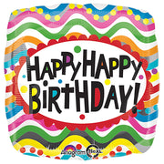 Anagram 18 inch BIRTHDAY SQUIGGLES Foil Balloon 30735-01-A-P