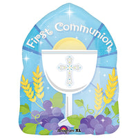 Anagram 18 inch BLESSED 1ST COMMUNION BLUE Foil Balloon 24729-01-A-P