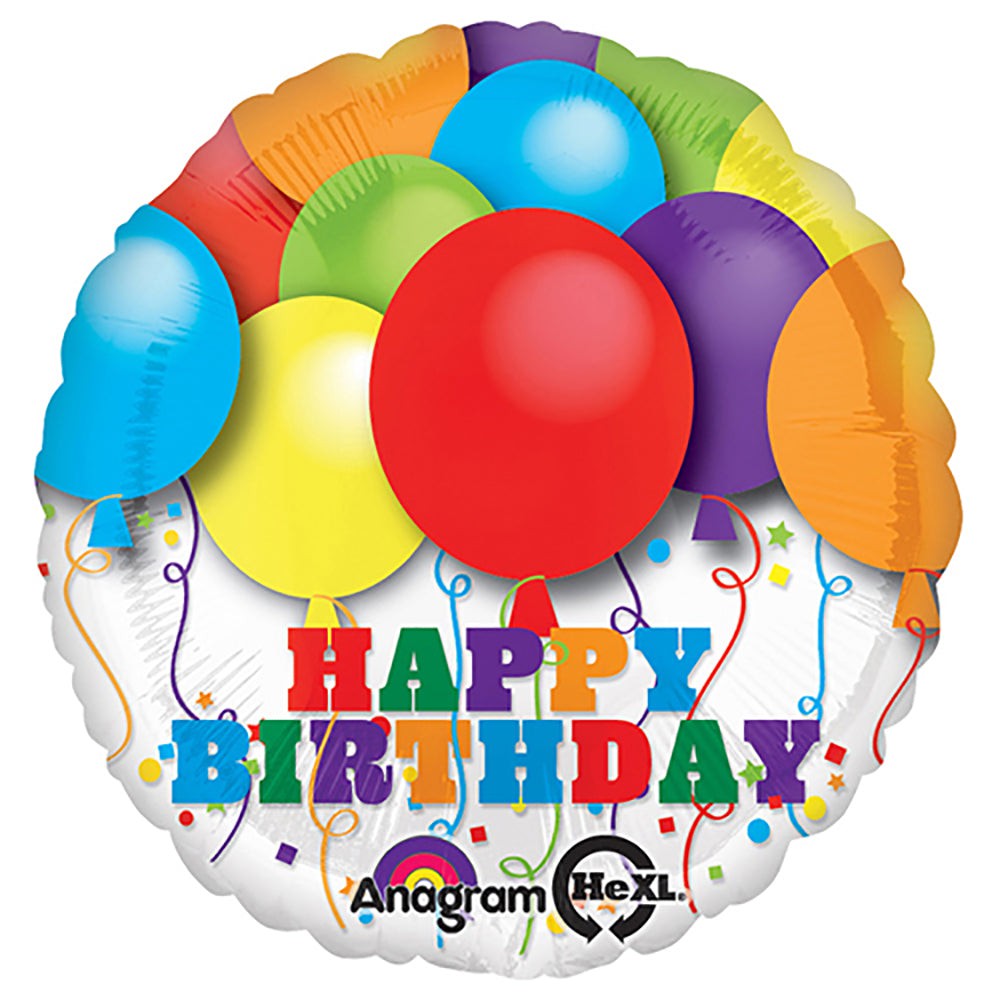 Anagram 18 inch BRIGHT BALLOONS BIRTHDAY Foil Balloon 26734-01-A-P