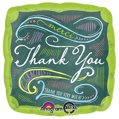 Anagram 18 inch CHALKBOARD THANK YOU Foil Balloon 29000-01-A-P
