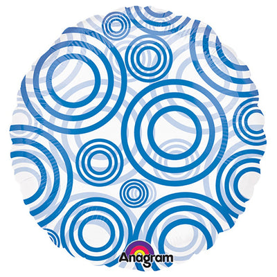 Anagram 18 inch CIRCLE - CIRCLES BLUE Foil Balloon 17281-02-A-U