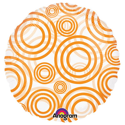 Anagram 18 inch CIRCLE - CIRCLES ORANGE Foil Balloon 17275-02-A-U