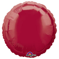 Anagram 18 inch CIRCLE - DARK METALLIC BURGUNDY Foil Balloon 22423-02-A-U