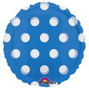 Anagram 18 inch CIRCLE- DOTS BLUE Foil Balloon 17272-02-A-U