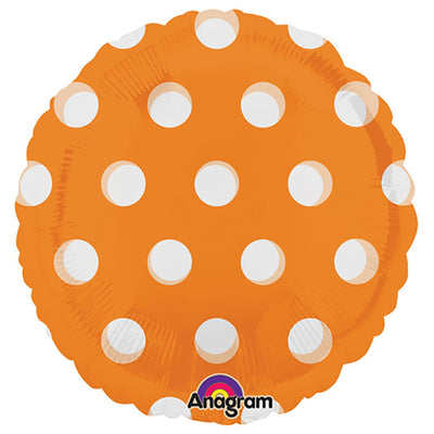 Anagram 18 inch CIRCLE - DOTS ORANGE Foil Balloon 17270-02-A-U