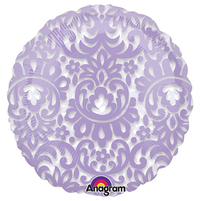 Anagram 18 inch CIRCLE- LILAC TAPESTRY Foil Balloon 25386-02-A-U