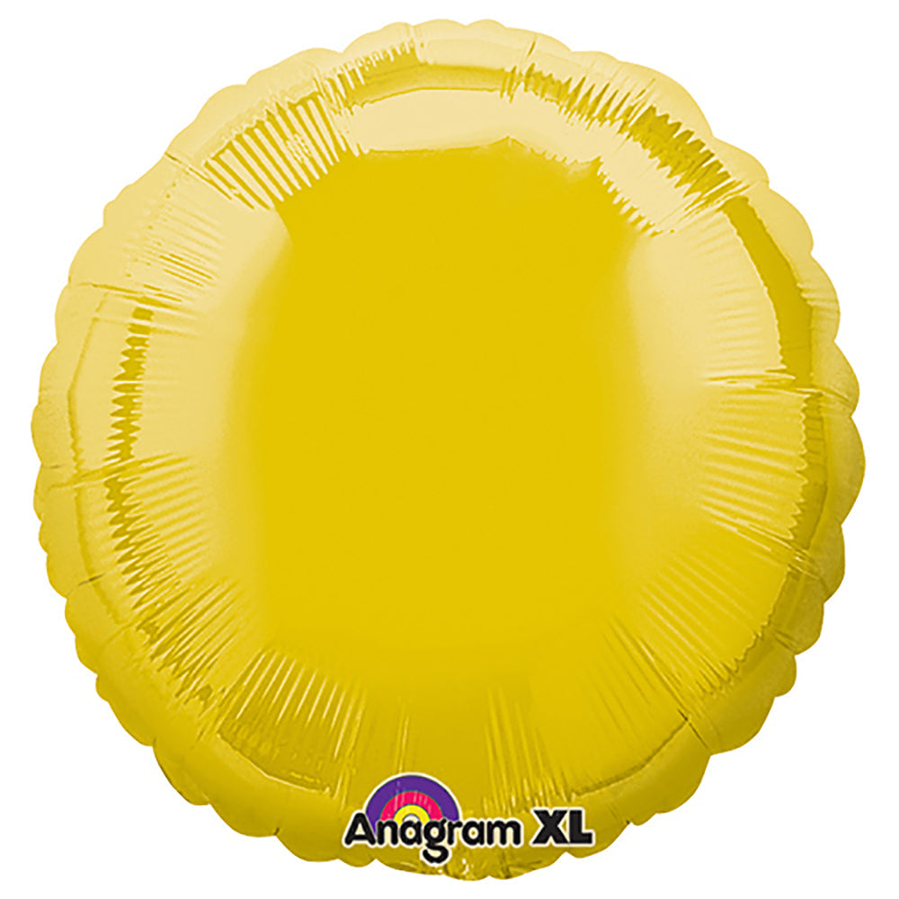 Anagram 18 inch CIRCLE - LITE METALLIC GOLD Foil Balloon 22428-02-A-U