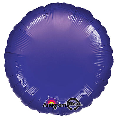 Anagram 18 inch CIRCLE - METALLIC PURPLE Foil Balloon 20597-02-A-U